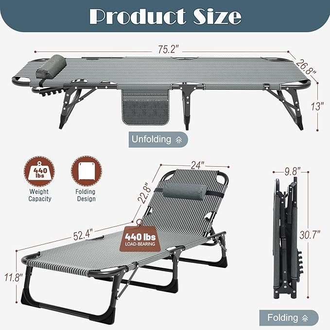 Slsy Folding Camping Cot for Adults with Pad, Padded Portable Sleeping Cots, Camp Bed with Carry Bag for Outdoor Travel, Beach, Hiking