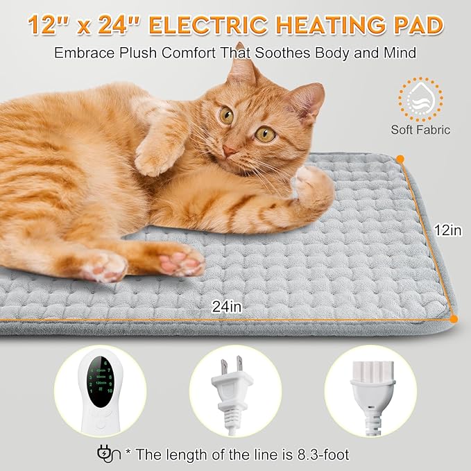 Heating Pad for Back Pain & Period Cramps Relief - Birthday Gifts for Women Men Mom Dad, Portable Electric Neck and Shoulder Heating Pads Large, 10 Heat Settings, ETL Certified, 12"x24"