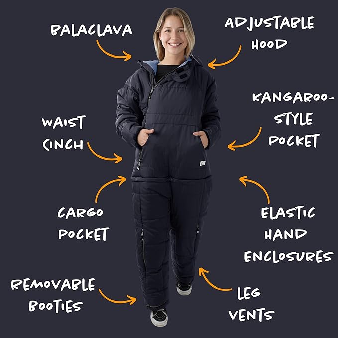 Selk'bag SWYTCH Original Wearable Sleeping Bag & Jacket | Convertible 2-in-1 Design, Water-Resistant, Eco-Friendly for Camping, Hiking, Travel, Skiing and Casual Use