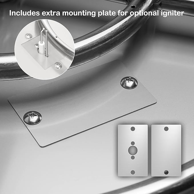 Stanbroil 31 Inch Drop-in Round Fire Pit with Spark Ignition Kit, Gas Firepit Insert for DIY Project, Propane Gas Version,304 Stainless Steel