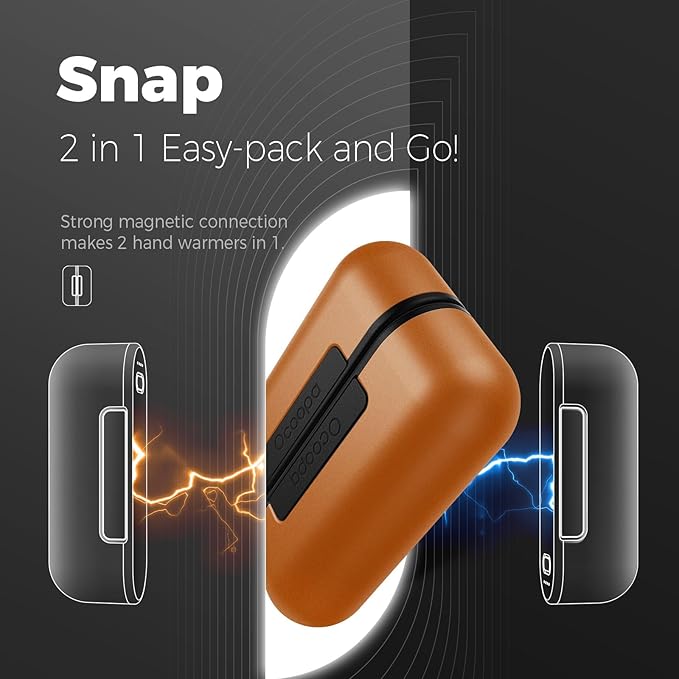 OCOOPA Hand Warmers Rechargeable 2 Pack, Magnetic Electric Handwarmer, 4 Levels Heat Up to 136℉, USB-C Portable Charger 10000mAh, Raynauds, Golf, Tech Gifts for Men, UT2s(MagTwins)