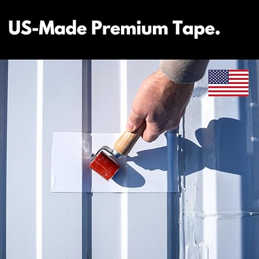 HSS Sealant Tape with MicroSealant - Waterproof Commercial Roofing Tape for Roof and RV Repair - UV- & Weatherproof (White, 4 inch x 50 feet)