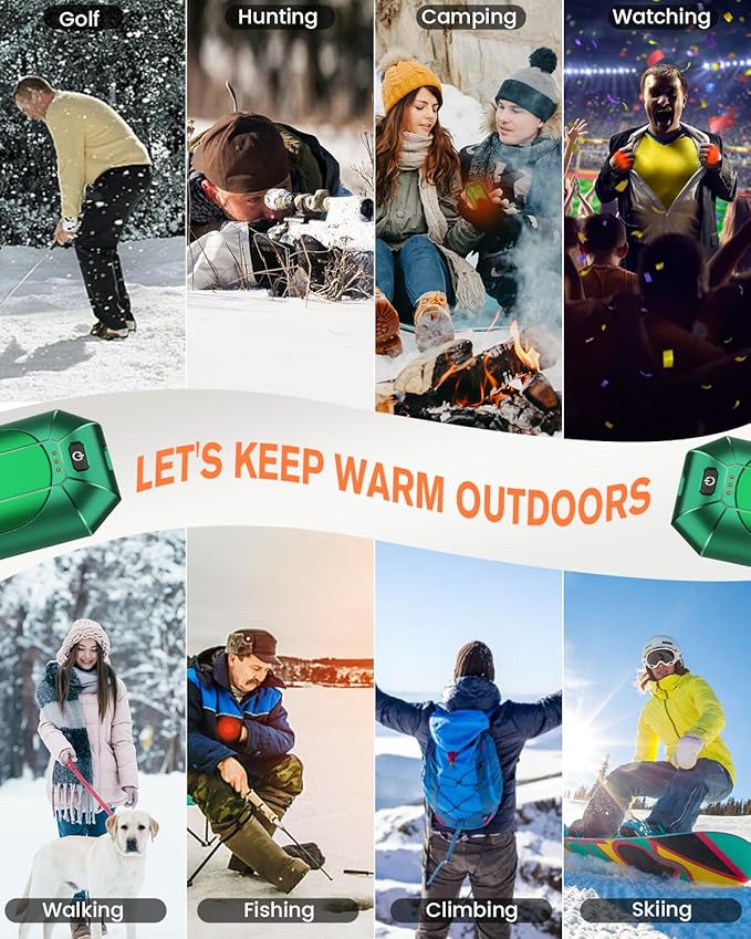 2 Pack AI Hand Warmer Rechargeable, Portable Electric Hand Warmers Reusable, USB Handwarmers, Outdoor/Indoor/Work/Studying/Camping/Hunting/Golf/Pain Relief/Game/Warm Gifts for Men Women Kids