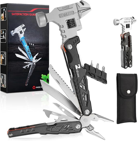 18 in 1 Multitool,Black,Professional Stainless Steel Multitool Pliers with Replaceable Alloy Steel Blades Wire Cutters,Bottle Opener,Apply to Survival,Camping & Hunting,for Father's Day gift