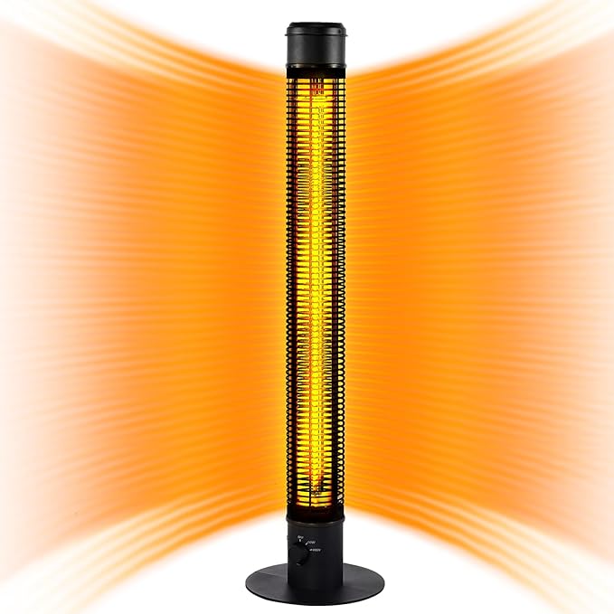 Patio Heaters for Outdoor Use, 45" 1500W Outdoor Electric Heaters, Large Standing Infrared Outdoor Heaters for Patio, Carbon Fiber Radiant Heater for Yard, Garage, Home
