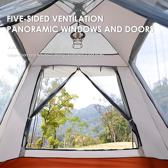 Grassman Camping Tent 2/4/6/8 Person Portable Instant Cabin Tent Easy Set Up with Rainfly & Windproof Portable with Carry Bag for Family Camping & Hiking