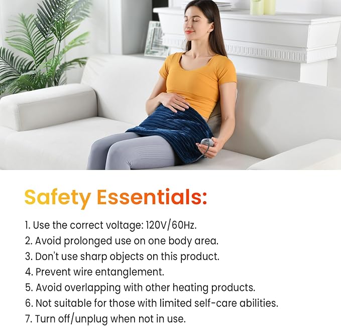 WOOMER Weighted Massage Electric Heating Pad for Back Pain, Neck and Shoulders Cramps Relief, 12’’x24’’, 3.7lb BPA-Free and Non-Toxic Beads, 4 Heat Settings, 4 Massage Modes, 2h Auto-Off