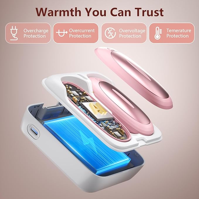 3-in-1 Electric Hand Warmers Rechargeable 2 Pack,14000mAh Portable Dual-Sided Handwarmer with Charging Case, 3 Levels Fast Heating Pocket Warmers,Gifts for Men,Women,Raynauds,Hunting Gear