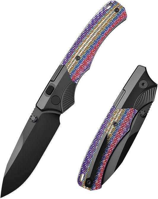 Titanium Pocket Knife WD107-5, Pearlescent M390 Blade EDC Knife, Men Women Daily Carry Lightweight Folding Knife, Sharp Fishing Camping Knives