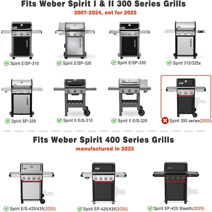 Stanbroil Nonstick Griddle Insert for Weber Spirit 300, Spirit 400 Series, Full Size Flat Top Griddle for Weber Spirit 310 315 320 330 335 425 435, Rust-Resistant