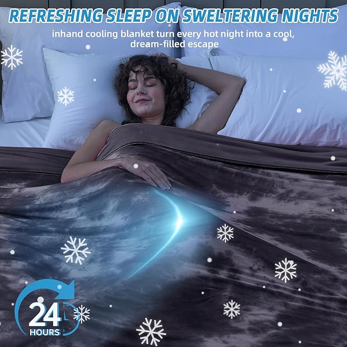 inhand Cooling Blanket Twin Size (60"x80"), Cooling Blankets for Hot Sleepers, Absorbs Heat to Keep Adults Cool for Summer Nights Sweats, Thin Cold Lightweight Blanket for Couch Bed, All Season Use