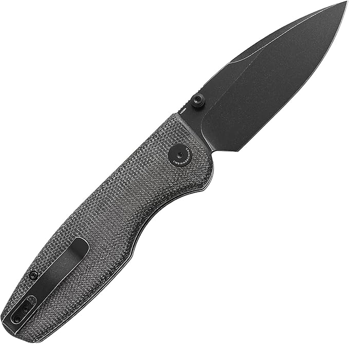 CMB Predator V3 Pocket Folding Knife for EDC with 3.42" Micarta Handle 14C28N Steel Blade Camping Hiking Knife with Pocket Clip for Men Women CMB-19 (CMB-19B)