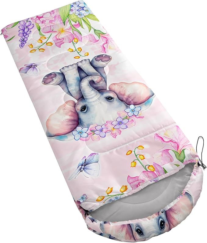 AILONEN Outer Space Astronaut Camping Sleeping Bags,Lightweight & Waterproof,3 Season Warm & Cool Weather,Cartoon Sleeping Bags for Kids,Boys Girls Travelling,Outdoors