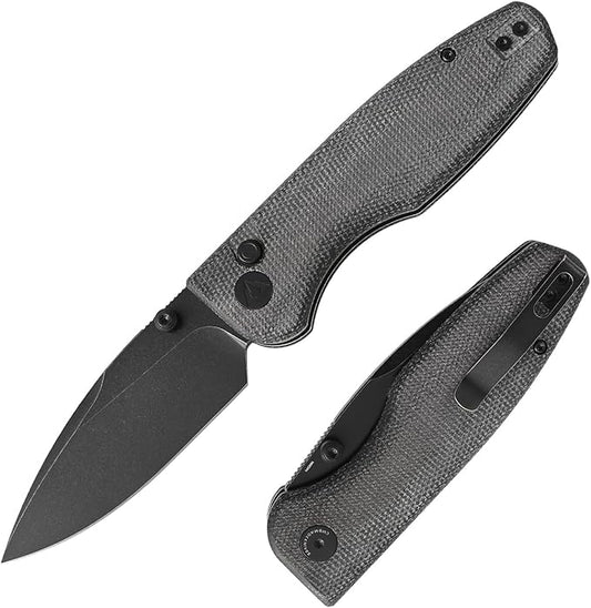 CMB Predator V3 Pocket Folding Knife for EDC with 3.42" Micarta Handle 14C28N Steel Blade Camping Hiking Knife with Pocket Clip for Men Women CMB-19 (CMB-19B)
