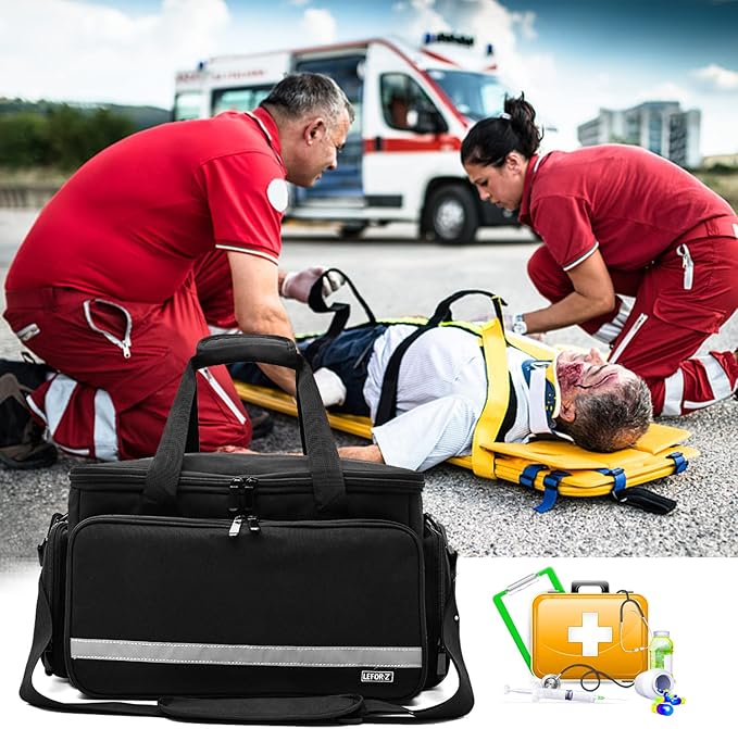 Home Health Nurse Bag Medical Bag Empty First Aid Storage with Detachable Divider Medical Supplies Bag for Nursing Student,Therapist,Doctors