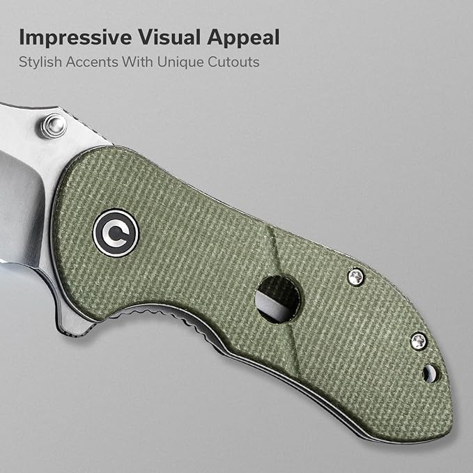 CIVIVI Gordo Folding Pocket Knife for EDC, Small Flipper Knife with 2.51" D2 Blade Micarta Handle, Utility Knife for Men Women Gift C22018C-2