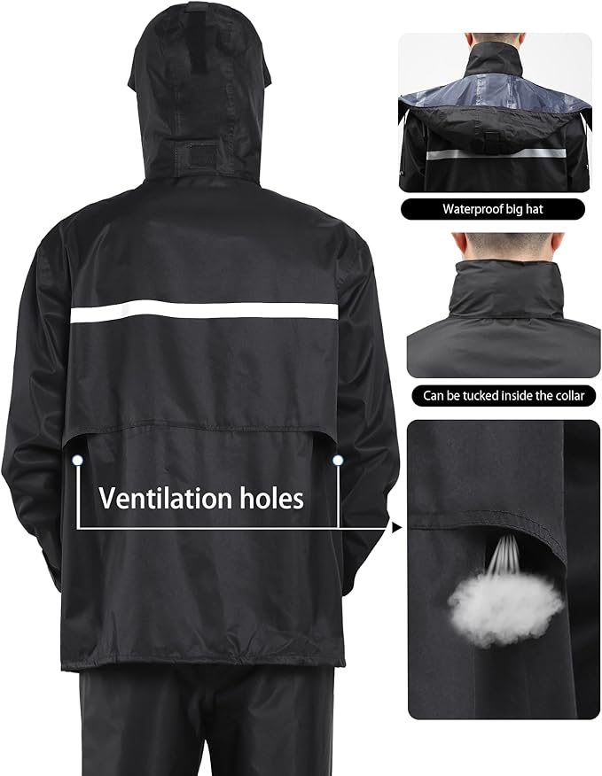 iCreek Rain Suit Waterproof Jacket and Trouser Suit Raincoat for Men and Women Outdoor All-Sport Breathable Anti-storm