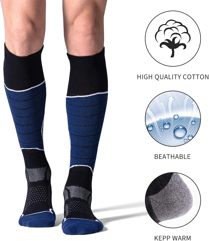 CS CELERSPORT 2/3/4 Pack Ski Socks for Men and Women Skiing, Snowboarding, Winter Performance Socks