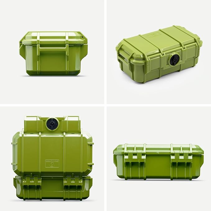 Evergreen 57 Waterproof Dry Box Protective Case - Travel Safe/Mil Spec/USA Made - for Cameras, Phones, Ammo Can, Camping, Hiking, Boating, Water Sports, Knives, & Survival (Green)