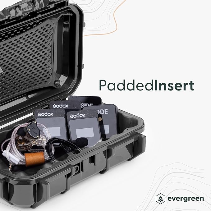 Evergreen ToughBox Tech Organizer – For Camera, Cables, Hard Drives, Compatible with GoPro etc. (Medium, Rubber Boot, Black)