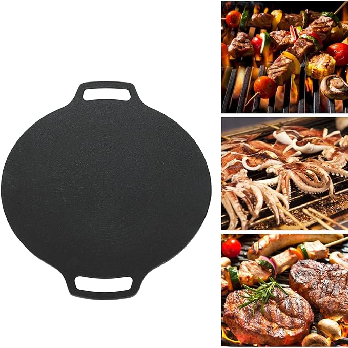 Korean Grill Pan,Round Premium BBQ Grill Pan,Non-stick Griddle Plate for Gas Stove Indoor Outdoor Camping Party(36cm)