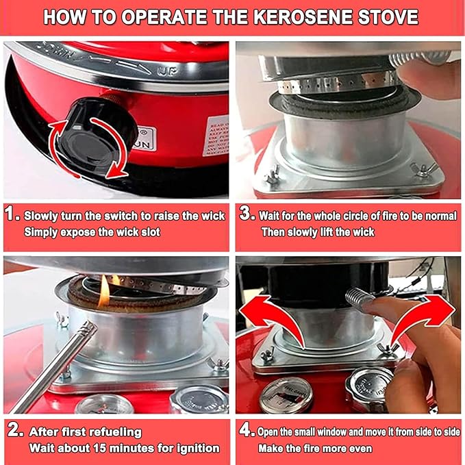 Kerosene Heater & Stove, Kerosene Heater for Indoor Use, 9000 BTU, Outdoor Camping Portable Camp Tent Heater for Ice Fishing, Hunting, Hiking, Survival Emergency & Patio(4.6L)