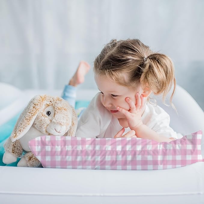 Little Sleepy Head Youth Pillow & Case 16x22 - Soft Jumbo Toddler Pillow, Hypoallergenic & Perfect Kids Travel Pillow (Gingham Pink)