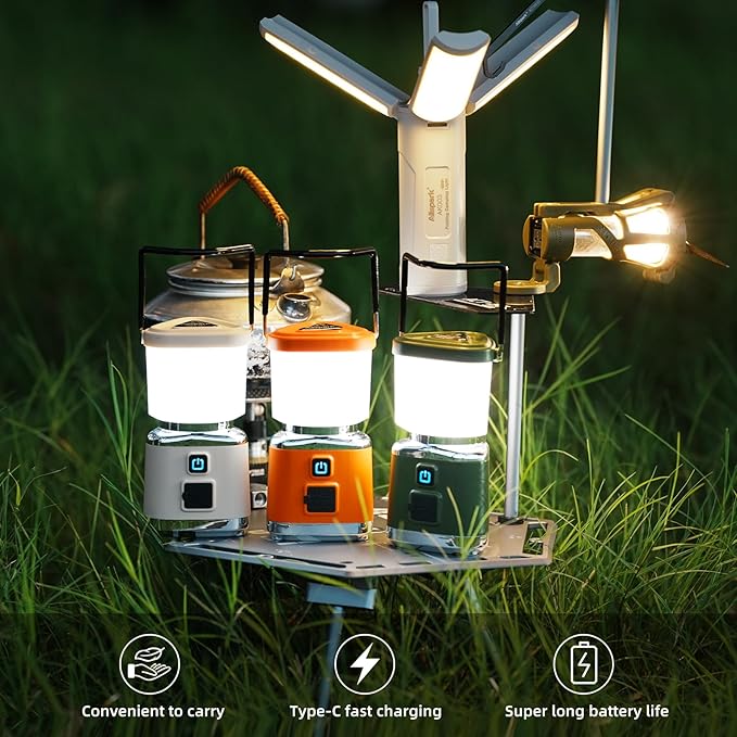 LED Camping Lantern Rechargeable, Allspark LED Lantern Flashlight,1000LM, 4 Light Modes, IPX4 Waterproof,Emergency Light for Home Power Outages, Hurricane, Storm,Outdoor Hiking(White)