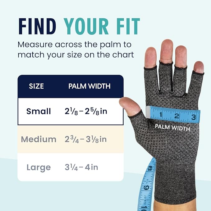 Dr. Frederick's Original Grippy Arthritis Gloves for Women & Men - Anti-Slip Compression Gloves for Arthritis Pain Relief - Small