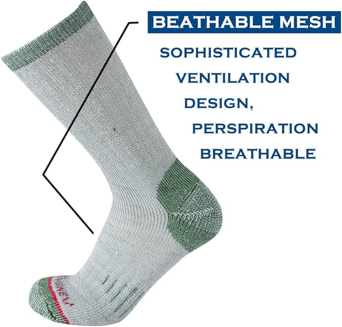 Merino Wool Men Crew Socks Warm Socks Athletic Socks for Men, Suitable for Hiking,Trekking,Camping …
