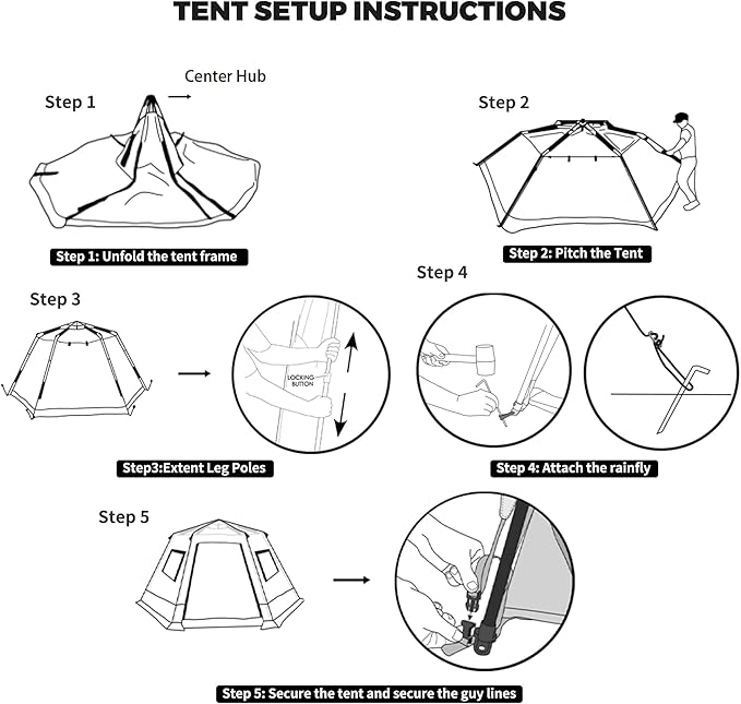 3-5 Person Waterproof Camping Tent,Large Family Cabin Tents for Outdoor Camping Hiking Backpacking Picnic
