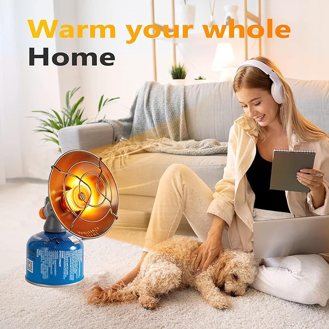 Portable Camping Heating,Propane/iso Butane Heater,Electronic Ignition and Fuel Conversion Head, Suitable for Camping, Outdoor Tent, Indoor