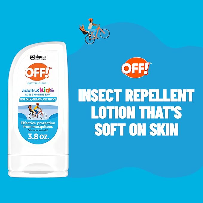 OFF! Insect Repellent Lotion for Adults & Kids, Fragrance-Free Bug Repellent for Everyday Protection from Mosquitoes and Ticks, 3.8 oz