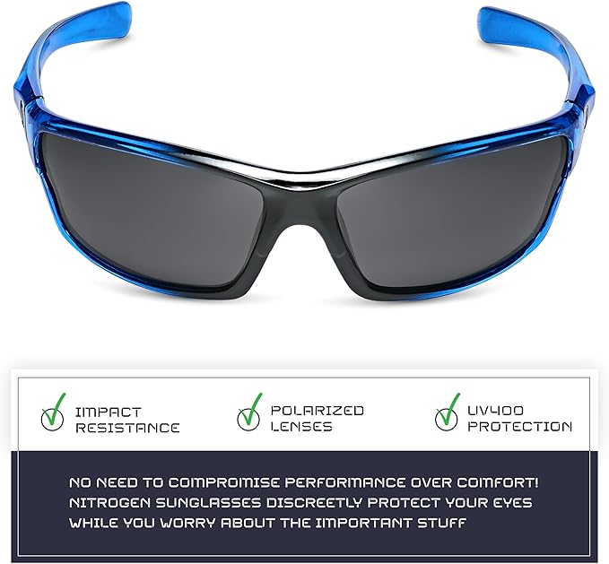 Nitrogen Polarized Wrap Around Sport Sunglasses for Men Women UV400 Driving Fishing Running Sun Glasses