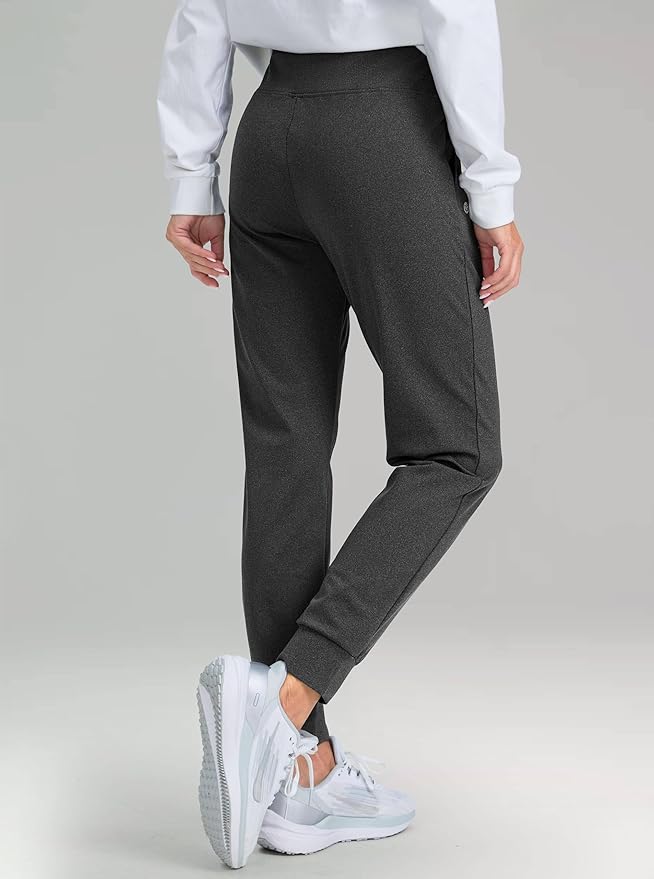 G Gradual Women's Fleece Lined Joggers High Waisted Water Resistant Thermal Hiking Pants Cold Weather Sweatpants with Pockets