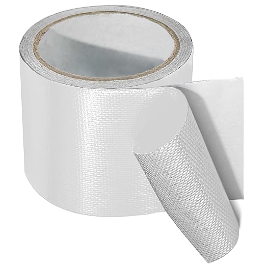Birllaid Awning Repair Tape for Tarp, Heavy Duty Outdoor Repair Tape for Canvas, Boat Covers, Tent, Sail Tape, Tear Repair Patch Kit, Waterproof, UVproof, White