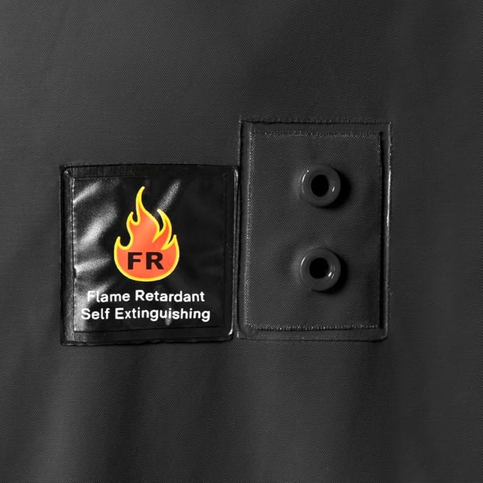 Ironwear 9221FR Flame Retardant Rain Jacket Riding Coat with Detachable Hood and Vented Back Black