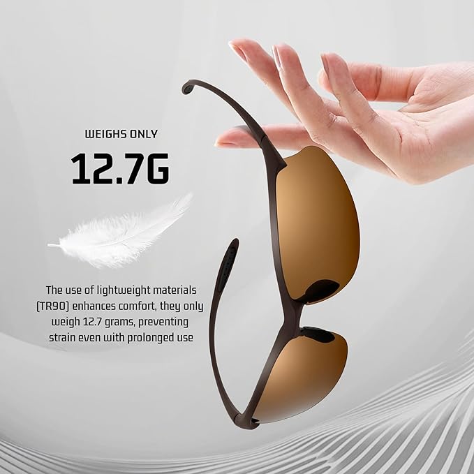 SUNGAIT Ultra-light Sports Sunglasses Rimless Polarized Sun Glasses for Men Fishing Running UV400 Protection