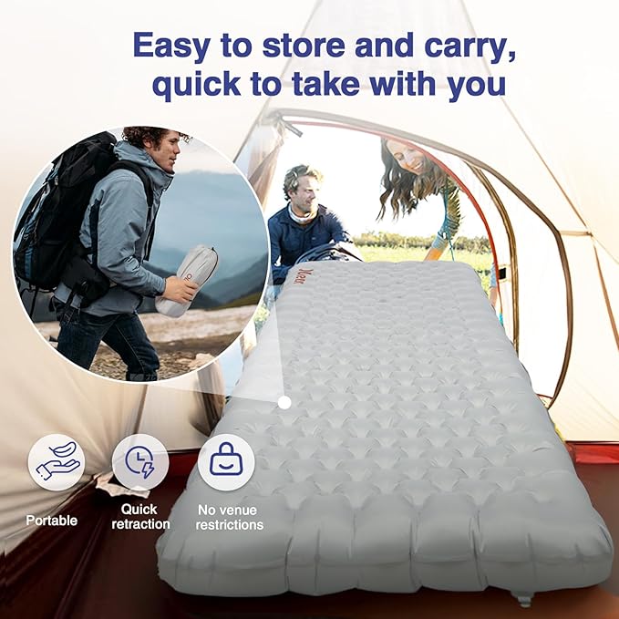 28oz Ultralight Sleeping Pad, 7.2 R Insulated Inflatable Sleeping Pad, Lightweight Sleeping Mat for Camping, Hiking, Backpacking, Climbing with Inflatable Bag, (70.9 × 23.6in) Regular
