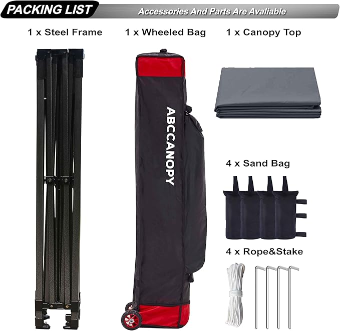 ABCCANOPY Patio Pop Up Canopy Tent 10x10 Commercial-Series (Dark Gray)