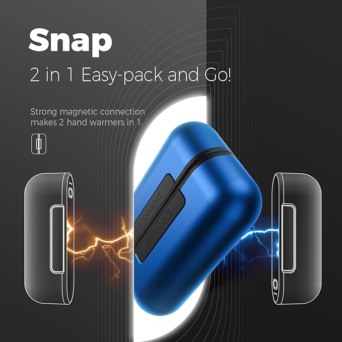 OCOOPA Hand Warmers Rechargeable 2 Pack, Magnetic Electric Handwarmer, 4 Levels Heat Up to 136℉, USB-C Portable Charger 10000mAh, Raynauds, Golf, Tech Gifts for Men, UT2s(MagTwins)