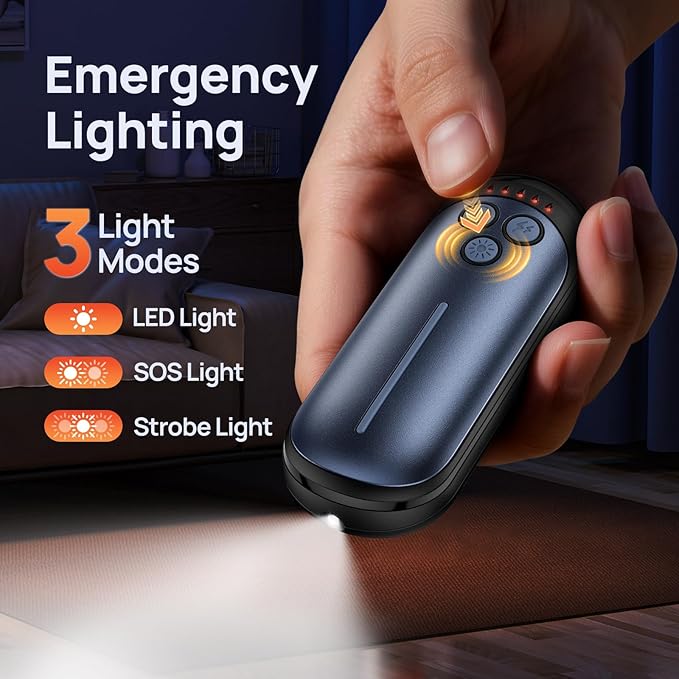 Rechargeable Hand Warmers 2 Pack, 6000mAh Electric Hand Warmer Rechargeable, 2 in 1 Portable Hand Warmers with AI Smart Chips, Outdoor, Hunting, Camping for Family for Christmas