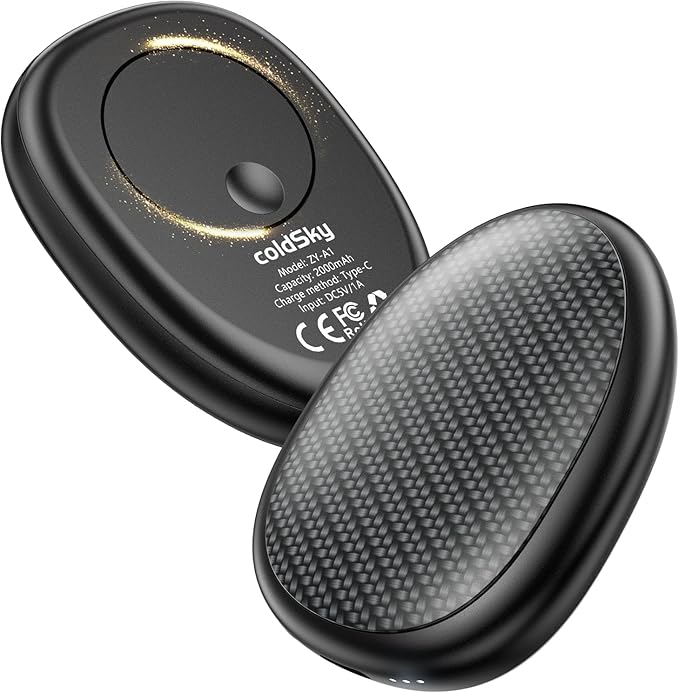 coldSky Rechargeable Hand Warmers 2 Pack, Magnetic 2-in-1 Reusable Electric Hand Warmer, 3 Heat Settings Portable Pocket Hand Heater Gifts for Women Men Christmas, Skiing, Camping, Hunting
