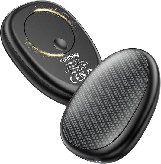 coldSky Rechargeable Hand Warmers 2 Pack, Magnetic 2-in-1 Reusable Electric Hand Warmer, 3 Heat Settings Portable Pocket Hand Heater Gifts for Women Men Christmas, Skiing, Camping, Hunting