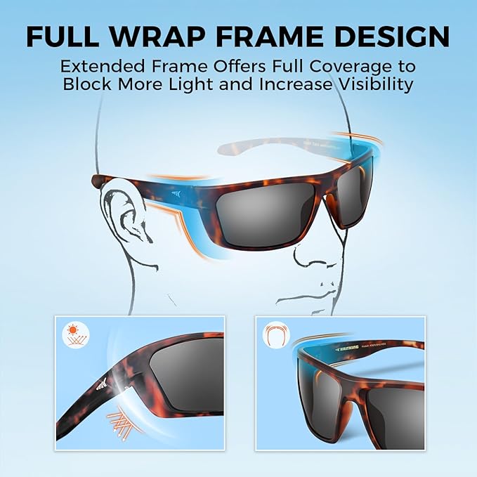 KastKing Huzzah Polarized Sport Sunglasses for Men and Women, Ideal for Driving Fishing Cycling and Running,UV Protection