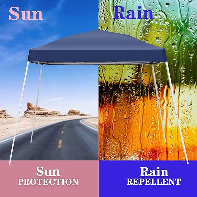 GDY Outdoor 8x10 Ft Pop Up Canopy Tent,Portable Instant Folding Shelter Gazebos, Patio Canopy with Carrying Bag,Navy Blue.