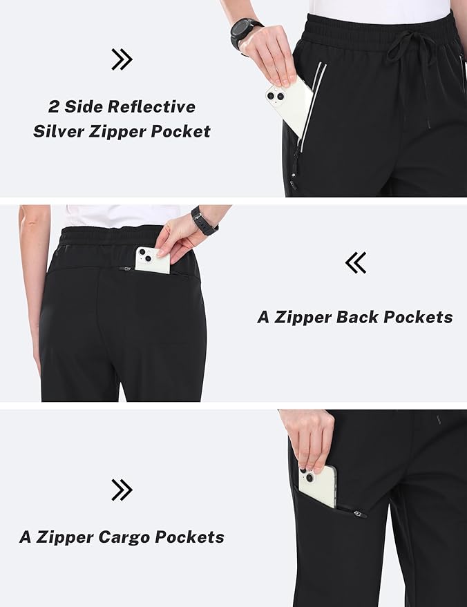 MoFiz Women's Waterproof Insulated Snow Pants Fleece Lined Winter Ski Hiking Pants Warm Outdoor Softshell with Elastic Waist