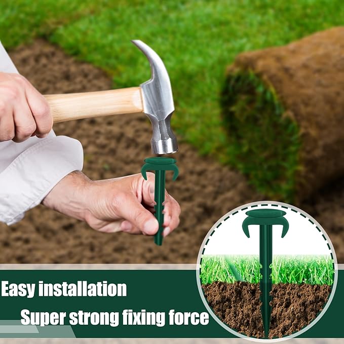 100 Pcs Sod Garden Stakes Bulk, Biodegradable Stakes, Landscape Stake for Membrane, Sod Staples Tent Stake, Netting, Turf, Landscaping and Gardening (6 Inch)
