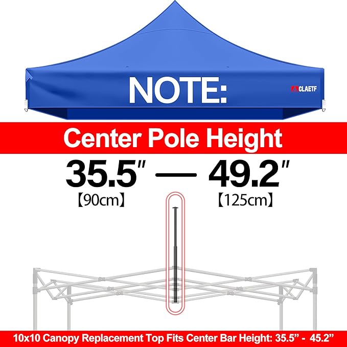 10x10 Canopy Replacement Top for Pop Up Canopy Tent - 4 Drainage Holes,10x10ft Canopy top Suitable for Most of The Standard Canopy(top only) (Blue)