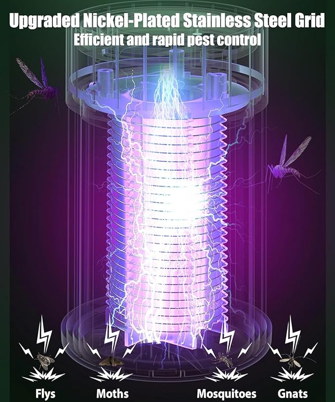 Bug Zapper Indoor, Mosquito Repellent Outdoor Patio Rechargeable Hangable Mosquito Killer Lamp - Portable UV Insect Gnat Trap for Outdoor/Indoor, Insect Trap for Camping,Home